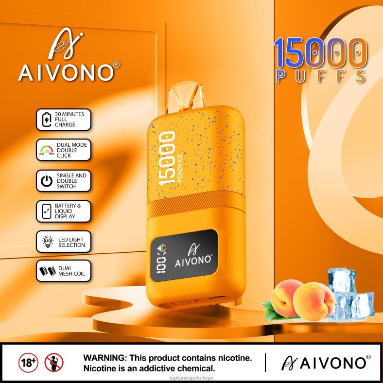 Aivono AIM magic 15000 şeftalili buz - 8826J59 Vape Toptan Satış