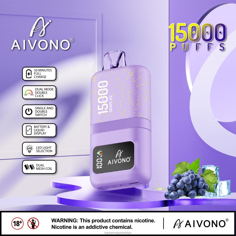 Aivono AIM magic 15000 üzüm buzu - 8826J60 Toptan Vape