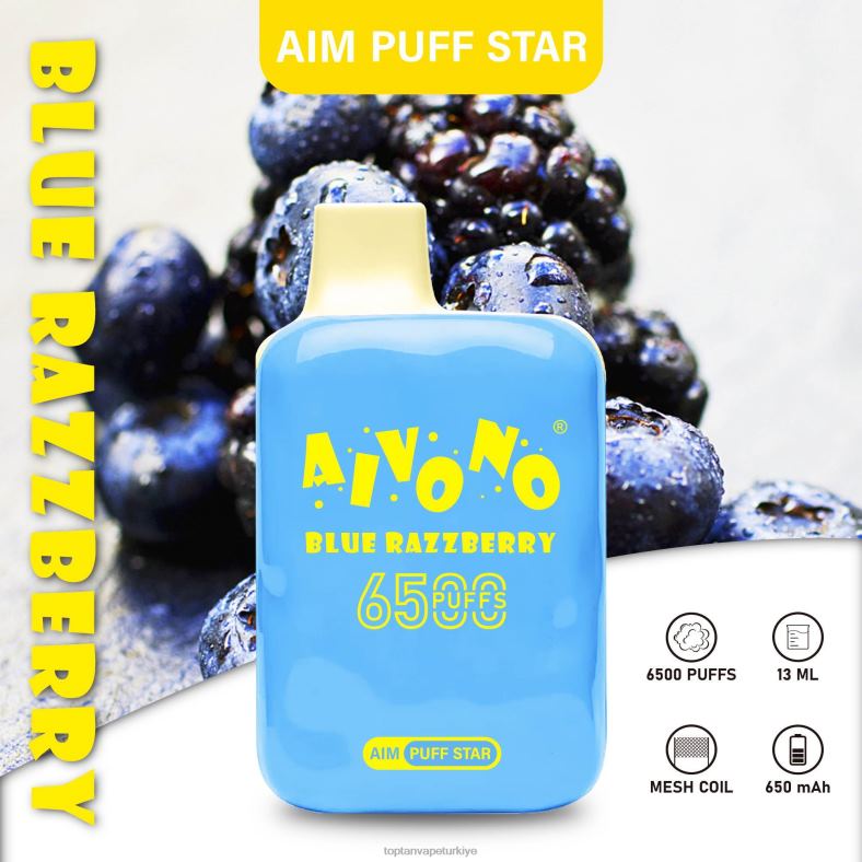 Aivono AIM PUFF STAR 6500 mavi ahududu - 8826J292 Toptan Vape