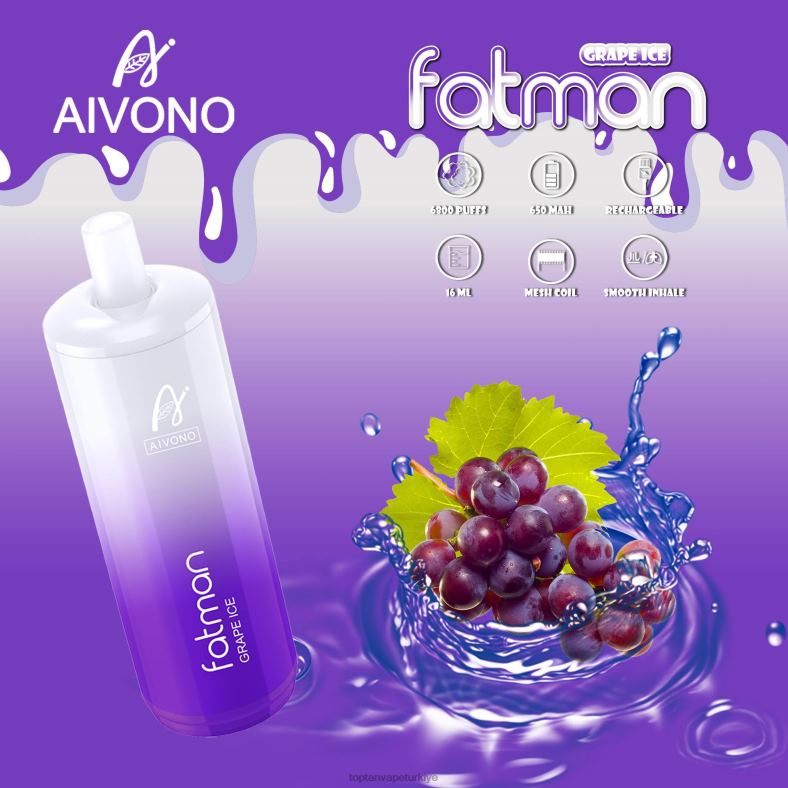 Aivono FATMAN 6800 üzüm buzu - 8826J24 Vape Türkiye