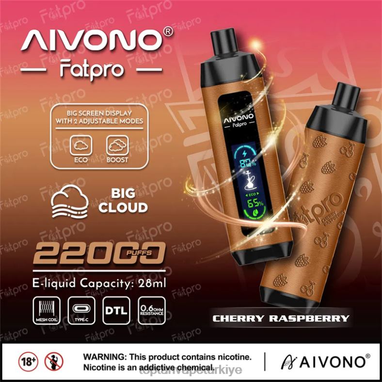 Aivono Fatpro 22000 kiraz ahududu - 8826J4 Toptan Vape