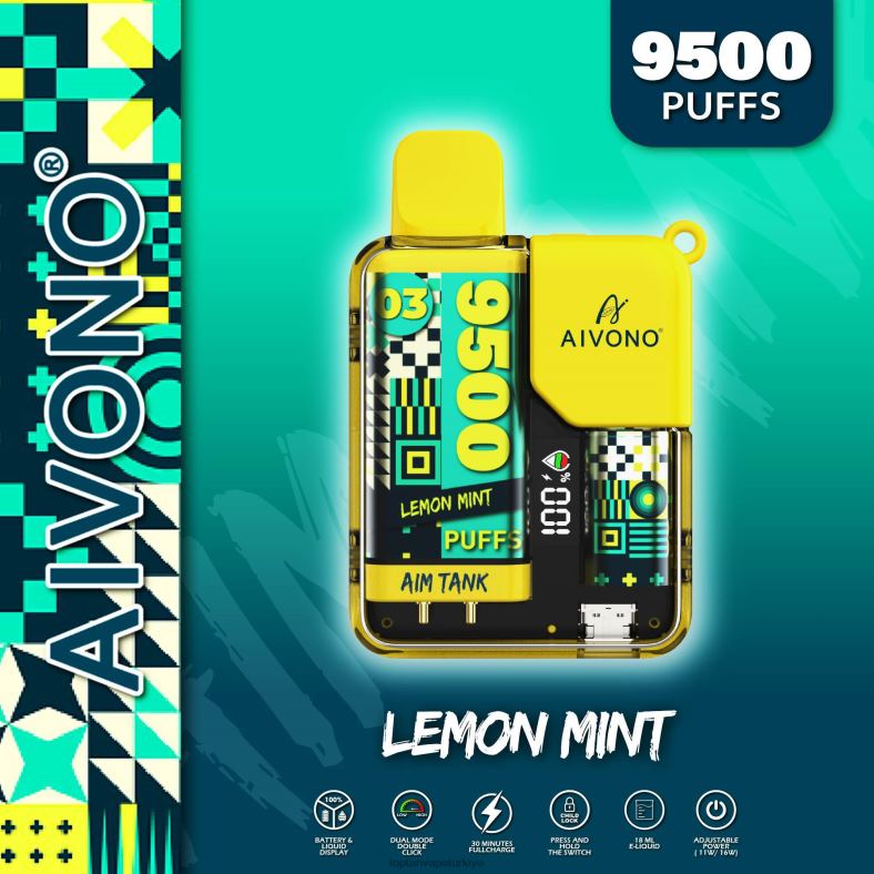 Aivono AIM TANK 9500 limon nane - 8826J35 Vape Toptan Satış