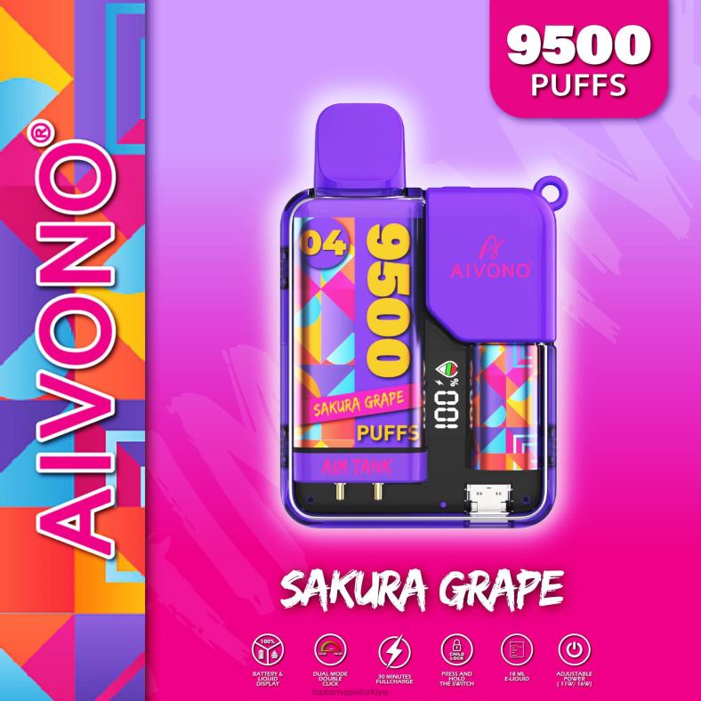 Aivono AIM TANK 9500 sakura üzümü - 8826J36 Toptan Vape