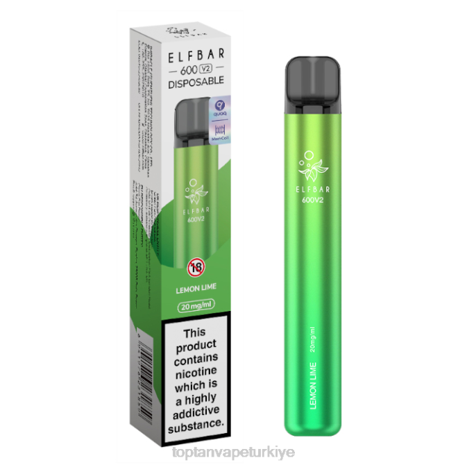 Türkiye'de Vape - limon dilimi 86VR287 ELFBAR 600V2 20mg