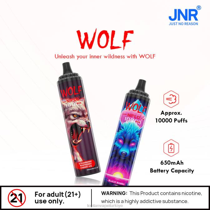 Vape Türkiye - çilekli buz 86VR99 JNR WOLF NIPLO