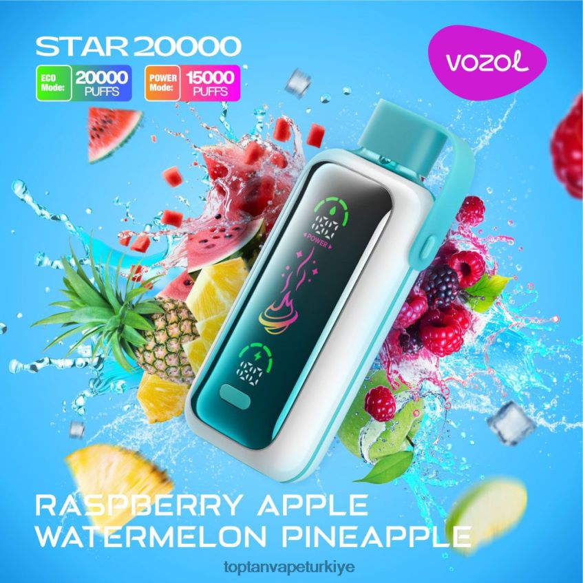 Toptan Vape ahududu elma karpuz ananas HJ68N818 VOZOL STAR 20000