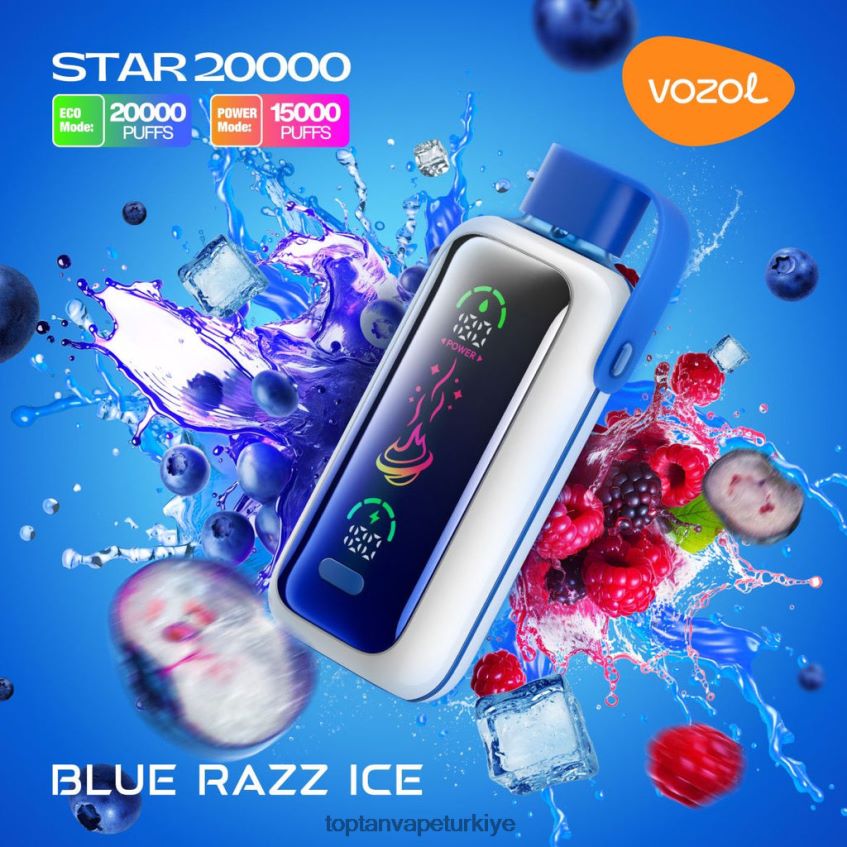 Toptan Vape mavi razz buz HJ68N84 VOZOL STAR 20000