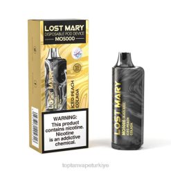 toptan Vape Türkiye - buzlu şeftali koladası 86VR345 LOST MARY MO5000 siyah altın 10ml