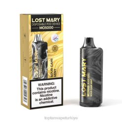 Türkiye Vape fiyatları - ekşi gami nane 86VR346 LOST MARY MO5000 siyah altın 10ml