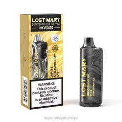 Türkiye'de Vape - beyaz çilekli buz 86VR347 LOST MARY MO5000 siyah altın 10ml